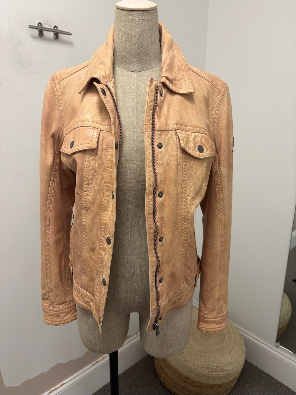 Women's Blush Pink Leather Jacket